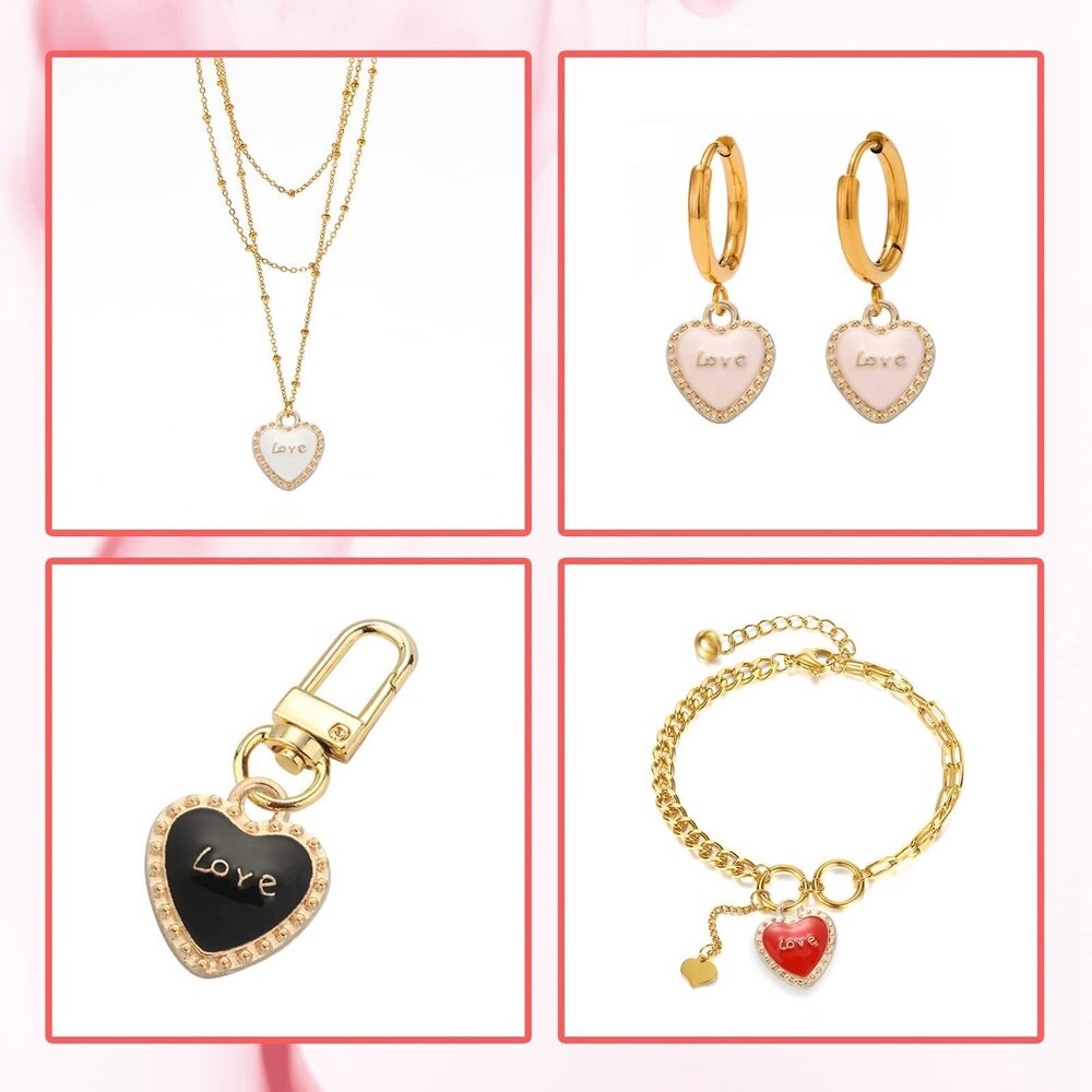 8411 40pcs Mixed Colors Love Heart Charms Enamel Valentine's Day Heart - Picture 6 of 6